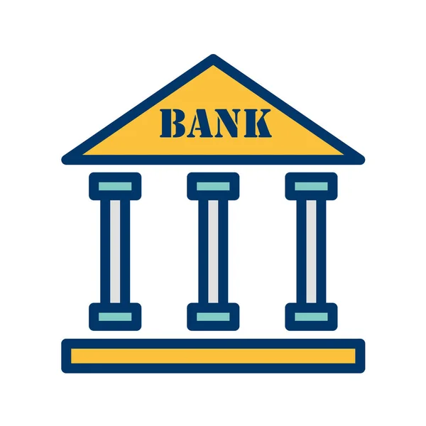Bank Byggnad Ikon Vektor Illustration — Stock vektor