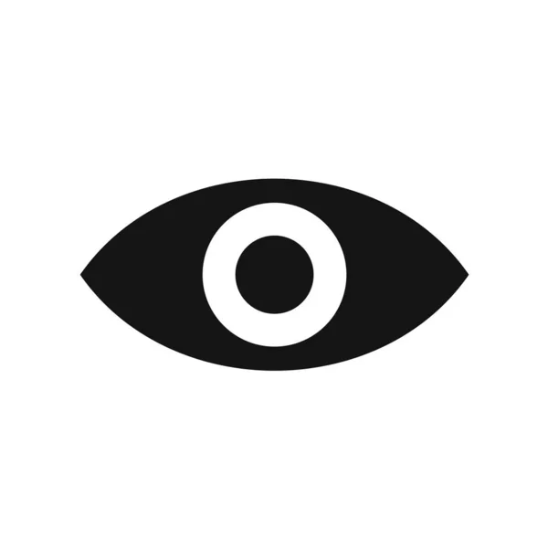 黒い丸の中の人間の目のアイコンは白い背景に孤立しています 宗教シンボルベクトル図 — ストックベクタ