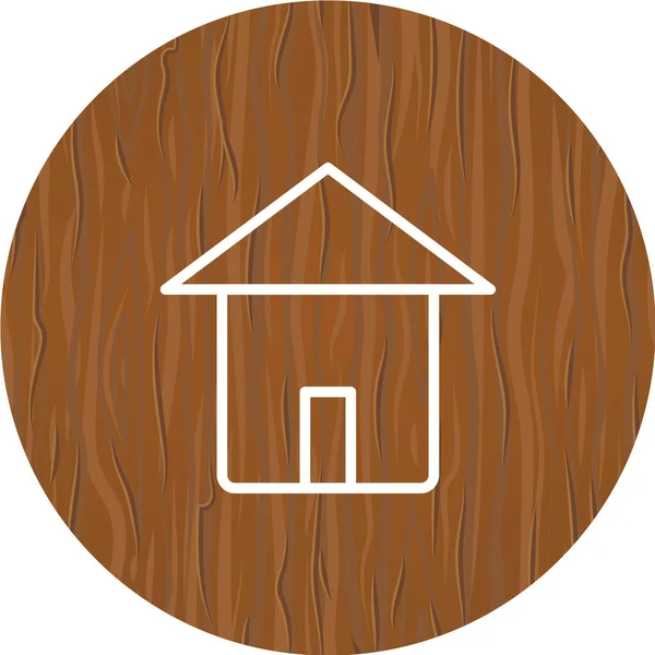 木製の家のアイコンのベクトル図 — ストックベクタ