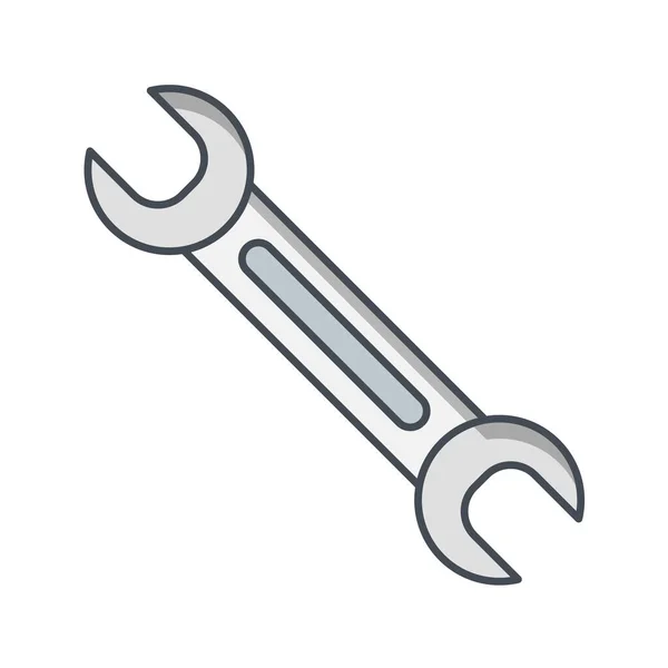 Schraubenschlüssel Symbol Schwarzen Stil Isoliert Auf Weißem Hintergrund Reparatur Symbol — Stockvektor
