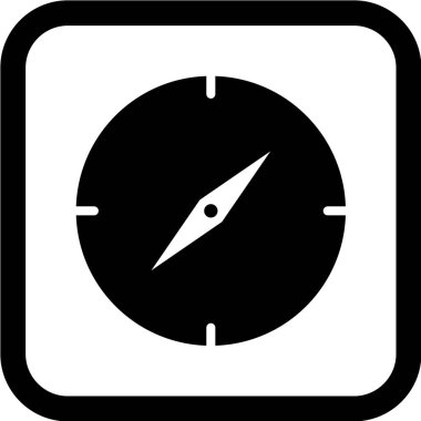 Tek izole pusula simgesinin vektör çizimi