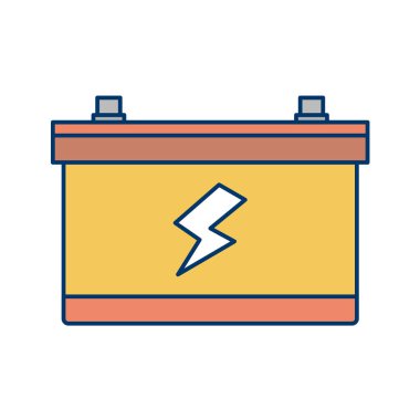 Pil simgesi düz renk şeklinde. vektör illüstrasyonu