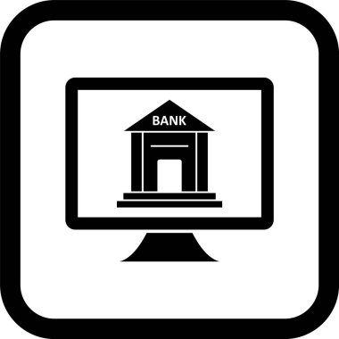 Moda Biçimli İnternet Bankacılık Simgesi İzole Arkaplan  