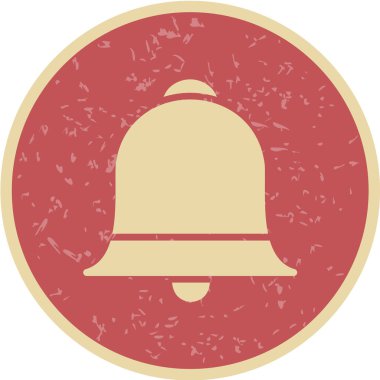 Beyaz arkaplanda izole edilmiş düz bir çan simgesi. vektör illüstrasyonu