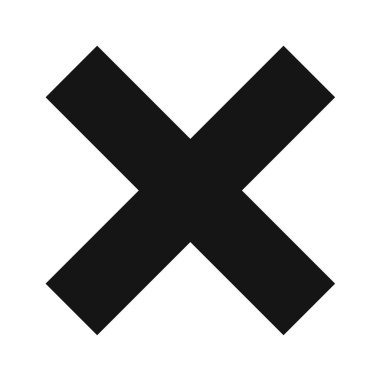 Tek izole edilmiş çapraz simgenin vektör çizimi