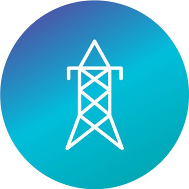 Tek izole edilmiş elektrik hattı simgesinin vektör illüstrasyonu