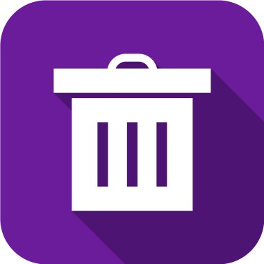 Basit çöp kutusu simgesi, vektör illüstrasyonu