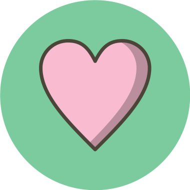 Beyaz arkaplanda kalp işareti simgesi, vektör illüstrasyonu