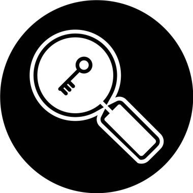 Büyütme cam simgesi, vektör illüstrasyonu