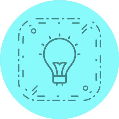 Düz çizgili gri tonlu ampul simgesi. vektör illüstrasyonu