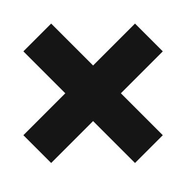 Beyaz arkaplanda çapraz İmza Simgesi, vektör illüstrasyonu