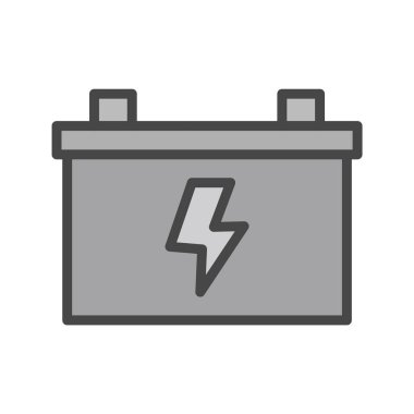 Moda Biçimli Batarya Simgesi İzole Arkaplan      