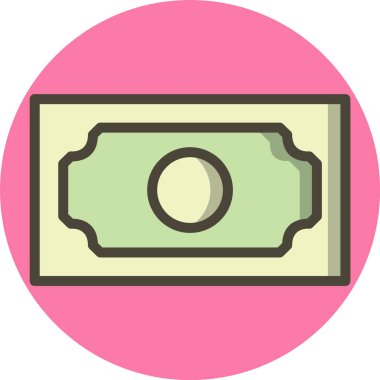 Banka notu Simgesi Moda Biçiminde İzole Arkaplan   