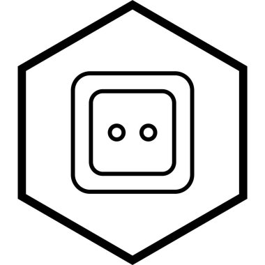 Moda Biçimli Soket Simgesi İzole Arkaplan      