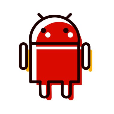 Moda Biçimli Android Simgesi İzole Arkaplan