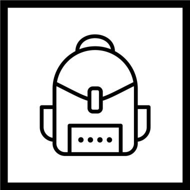 sırt çantası simgesi vektör illüstrasyonu