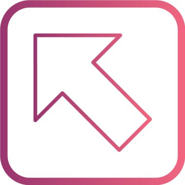 Ok yukarı simgesi. Vektör biçimi yuvarlak kare düğmeli, pembe ve gri renkli düz ikonik semboldür.