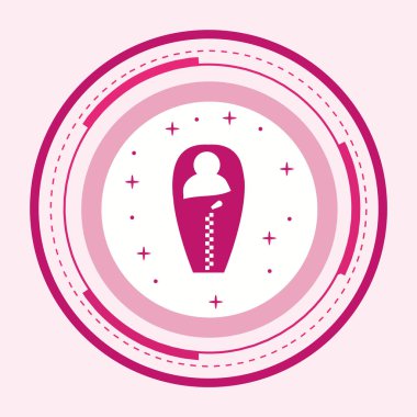 Uyku Torbası Simgesi Moda Biçiminde İzole Arkaplan