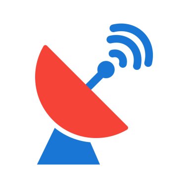 Moda Biçimli Uydu Tabağı Simgesi İzole Arkaplan