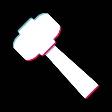 Moda Biçimli Çekiç Simgesi İzole Arkaplan      