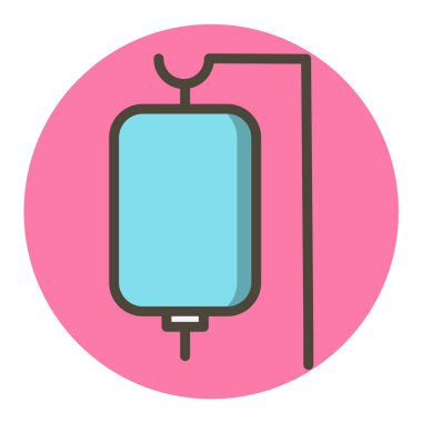 Pembe vektör düz çizgi ikonu hastanesi