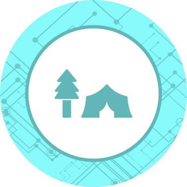 Ağaçlı Çadır Simgesi Moda Biçimli İzole Arkaplan