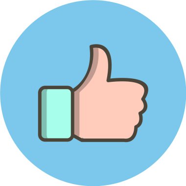 Baş parmak işareti simgesi. vektör illüstrasyonu