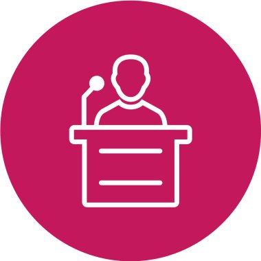 Konuşma baloncuğu simgesi olan adam, vektör illüstrasyonu