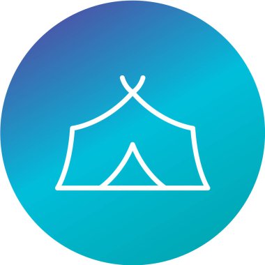 beyaz arkaplanda kamp konsepti vektör simgesi 