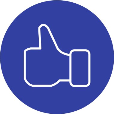 beyaz arkaplanda izole edilmiş düz biçimli başparmak simgesi