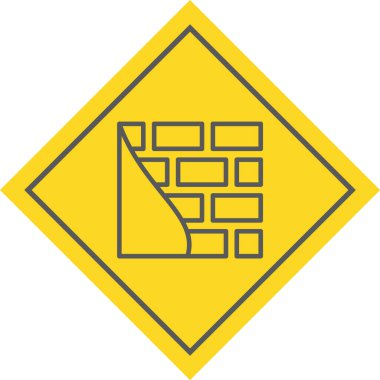 Tuğla Duvar Simgesi Moda Biçimli Ayrı Arkaplan      