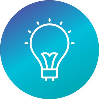 Düz renkli ampul simgesi. vektör illüstrasyonu