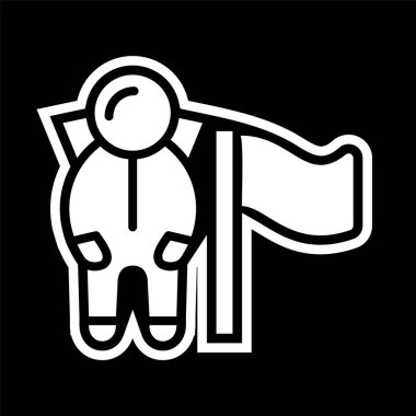 Bayrak Simgesi Tarzında İzole Edilmiş Arka Gruplandırılmış Adam