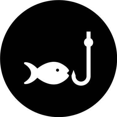 Balık vektör simgesi. Balık tabelası. Balıkçı sembolü