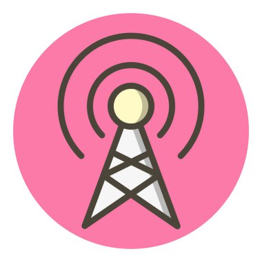 Yayın Simgesi Moda Biçiminde İzole Arka Gruplandırılmış