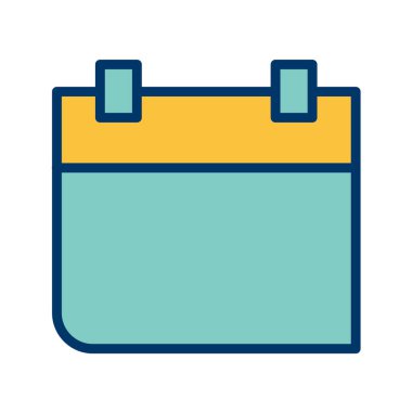 Beyaz arkaplanda izole edilmiş düz dizayn takvim simgesi.