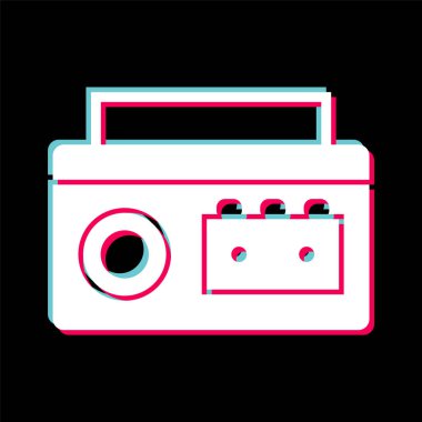 Kaset Oynatıcı Simgesi Moda Biçimli Ayrı Arka Gruplandırılmış