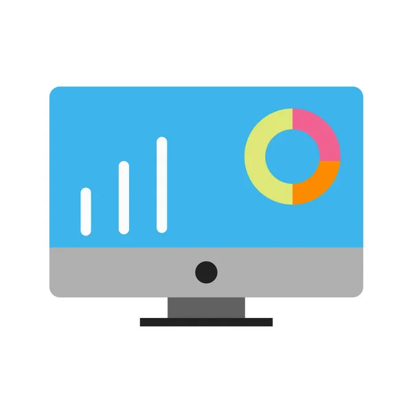 Ikona Wektora Monitora Komputerowego — Wektor stockowy
