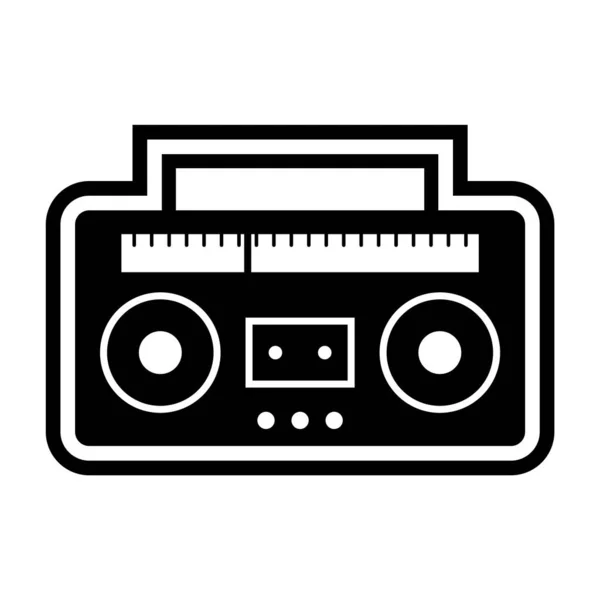 Icono Cinta Audio Estilo Moda Fondo Aislado — Vector de stock