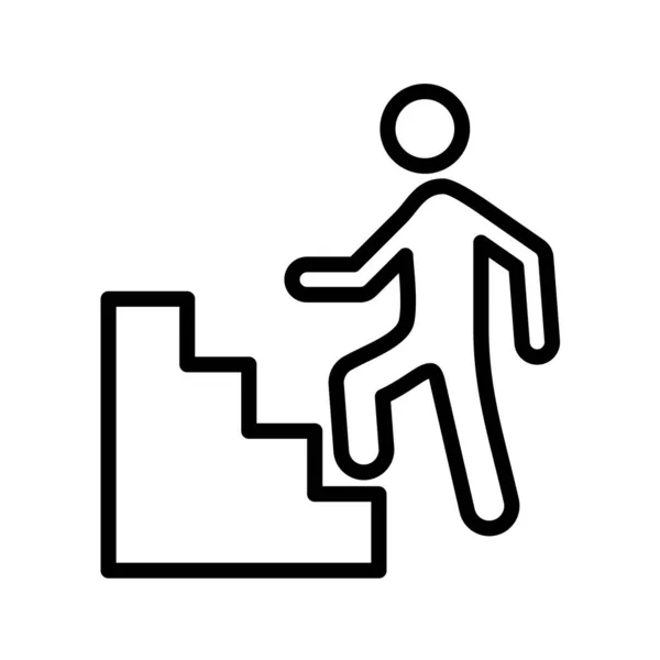 Hombre Con Una Escalera Icono Vector Ilustración — Archivo Imágenes Vectoriales