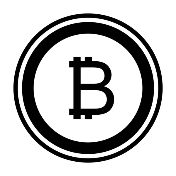Bitcoin Ikon Trendig Stil Isolerad Bakgrund — Stock vektor