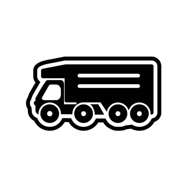 Ícone Caminhão Estilo Preto Isolado Fundo Branco Símbolo Transporte Ilustração —  Vetores de Stock