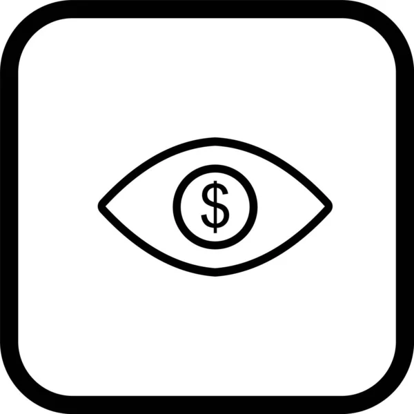 Icono Del Dólar Del Ojo Estilo Moda Fondo Aislado — Archivo Imágenes Vectoriales