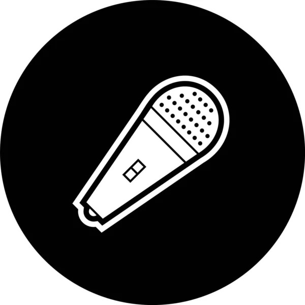 Icona Microfono Stile Trendy Sfondo Isolato — Vettoriale Stock