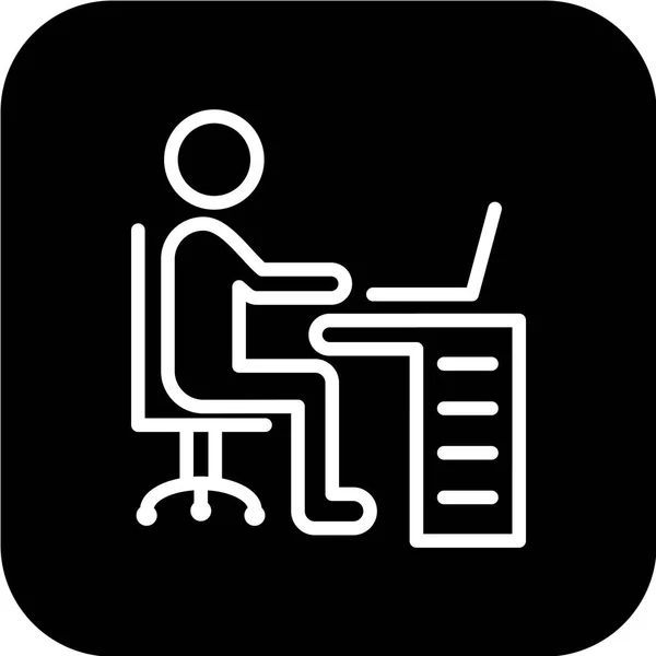 Mesa Escritório Com Computador Cadeira —  Vetores de Stock