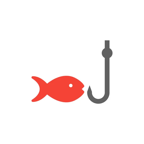Икона Рыбалки Модном Стиле Изолированный Фон — стоковый вектор