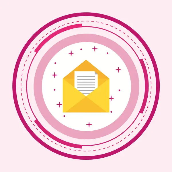 Envelope Message Icon Pink Background — Stock Vector