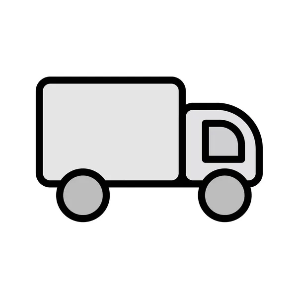 Levering Truck Lijn Vector Pictogram — Stockvector