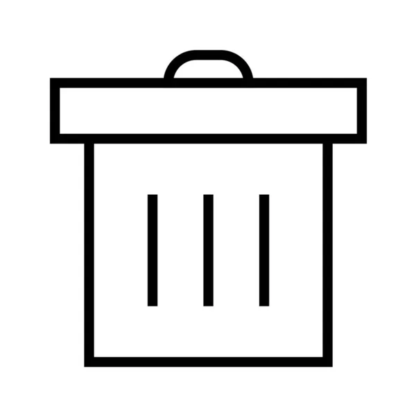 Basura Puede Línea Vector Icono — Vector de stock