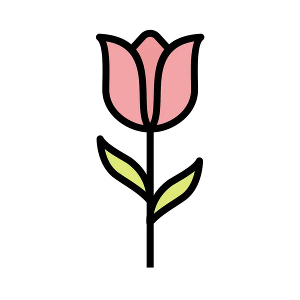 Icono Flor Estilo Negro Aislado Sobre Fondo Blanco Símbolo Planta — Vector de stock